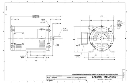 Baldor-EM3218T - 5 HP, 1760 RPM, 3-Phase, OPSB, 184T Frame, Steel