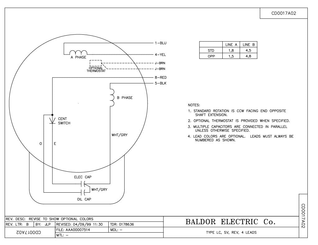 Baldor- L1430T - 5 HP, 1725 RPM, 1-Phase, ODP, 184T Frame, Steel